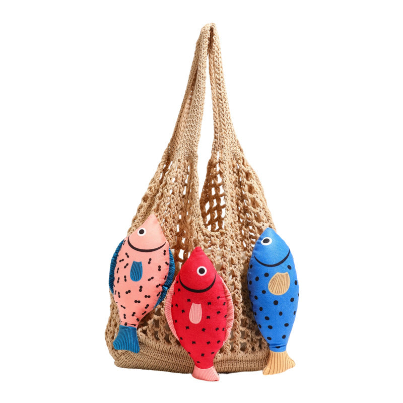 Playful Fish-Themed Crochet Tote Bag