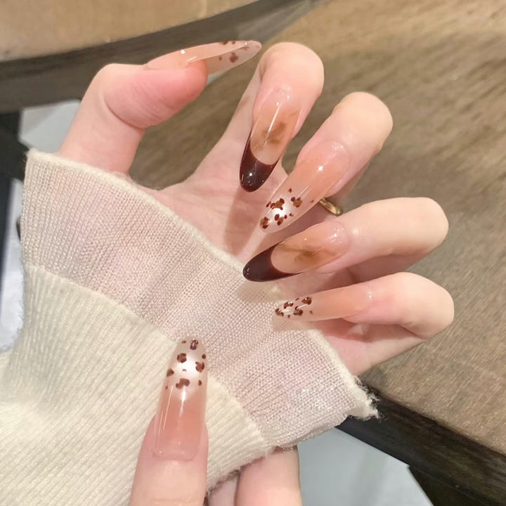 Artistic Stiletto Press-On Nails with Unique Animal Print Accents Kalsten