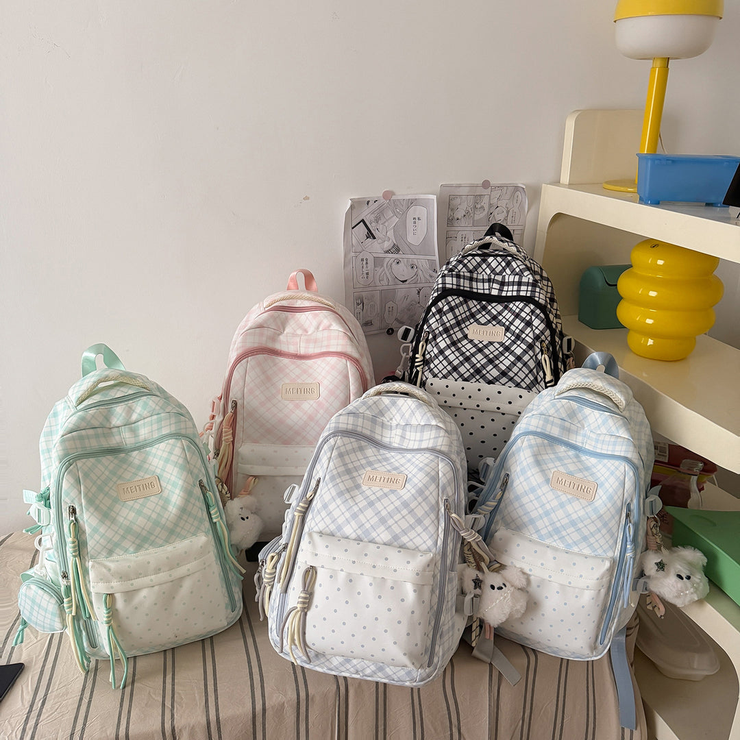 Stylish Checkerboard Patterned Backpack Kalsten