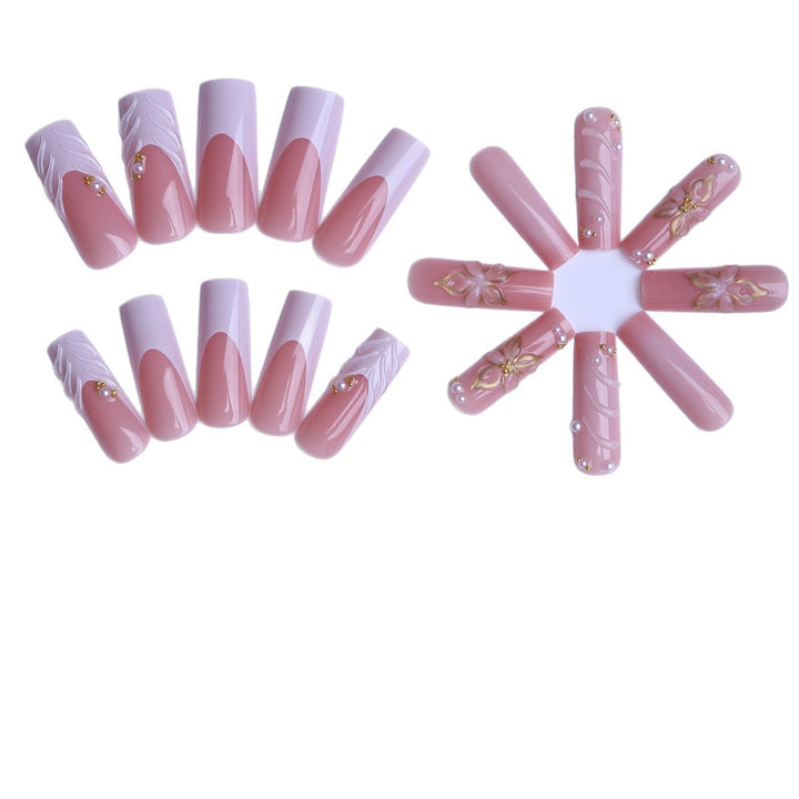 Acrylic nails with luxurious flower design and elegant accents Kalsten