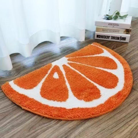 Lemon-Shaped Plush Bath Mat