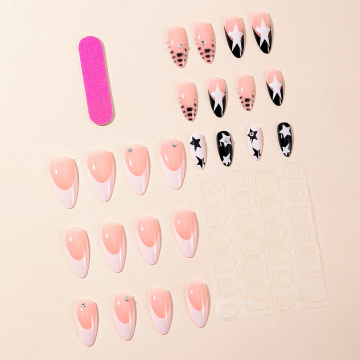 Star-Decorated Stiletto Nail Art Extensions Kalsten