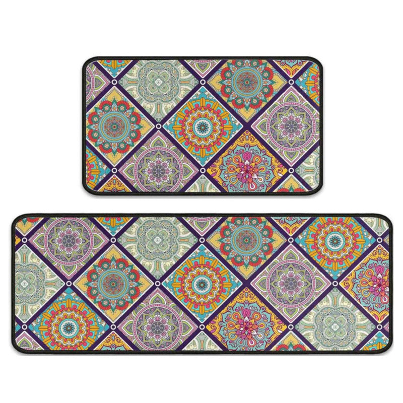 Non-Slip Geometric Print Kitchen Mat Set Kalsten