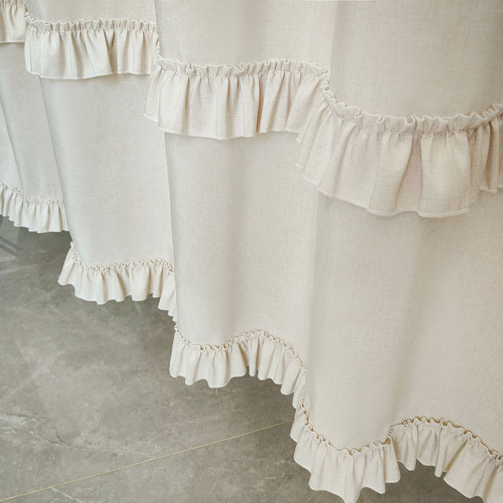 Elegant Ruffled Shower Curtain Kalsten