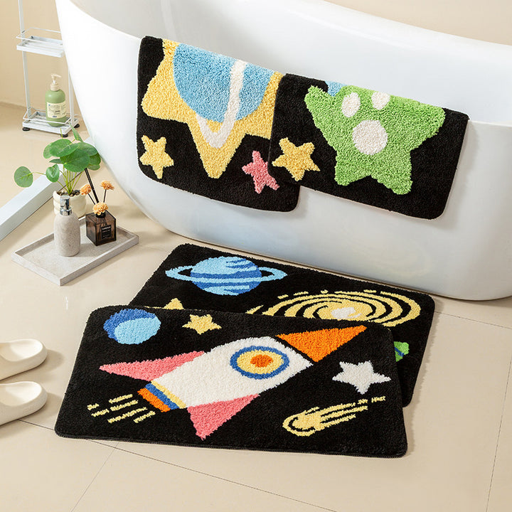 Decorative Space-Themed Bath Mat Kalsten