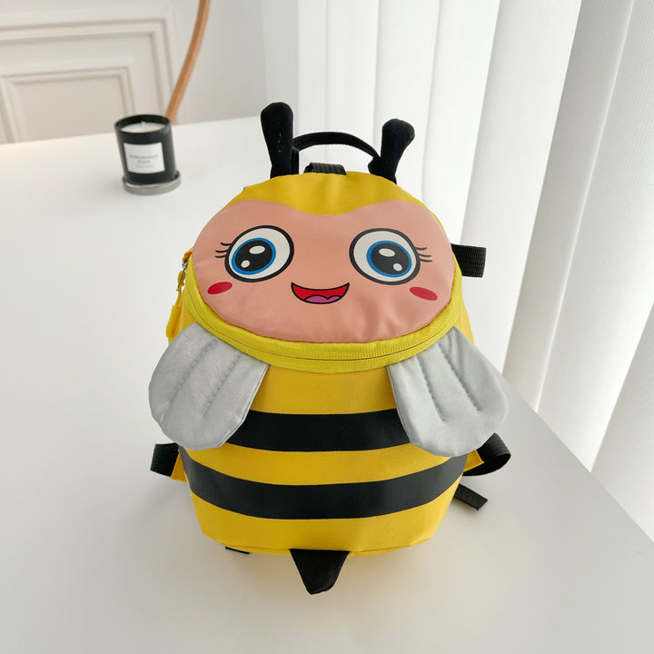 Plush backpack with bee motif and practical compartments Kalsten