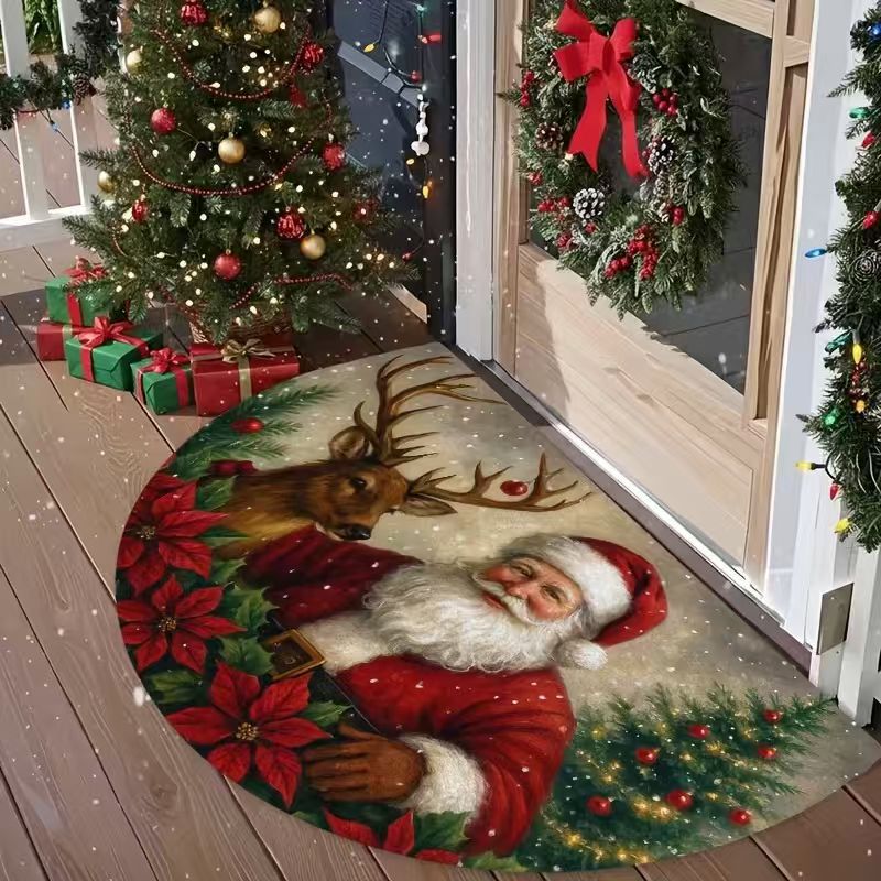 Festive Reindeer-Themed Welcome Mat Kalsten