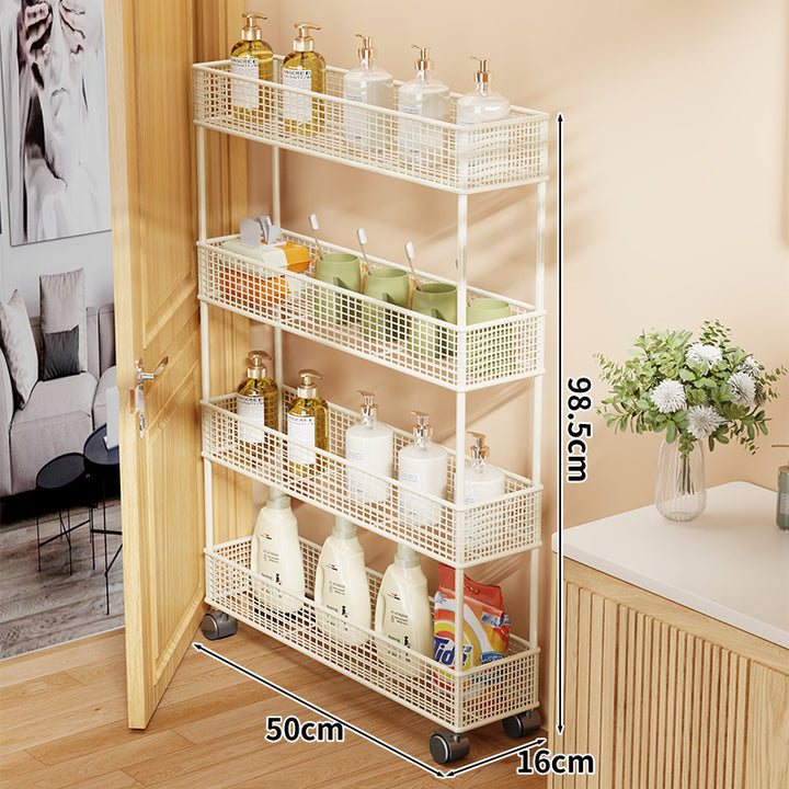 Slim Overdoor Three-Tier Wire Mesh Storage Organizer
