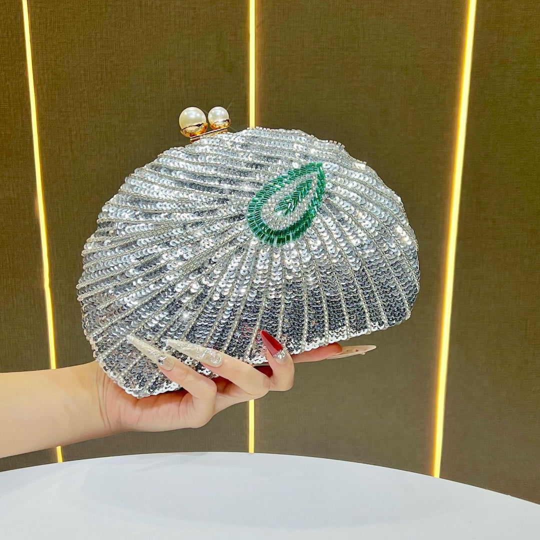 Beaded Shell-Shaped Evening Clutch