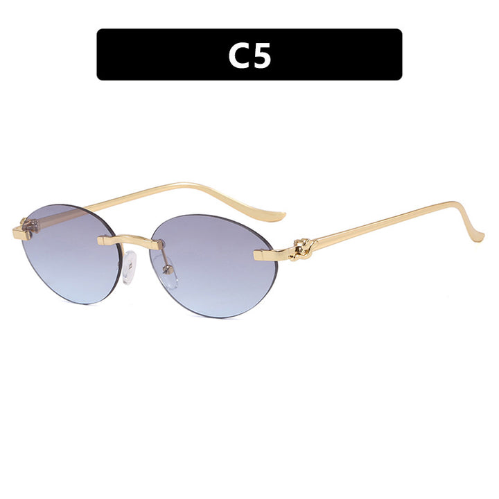 Women's elegant oval sunglasses with golden accents Kalsten