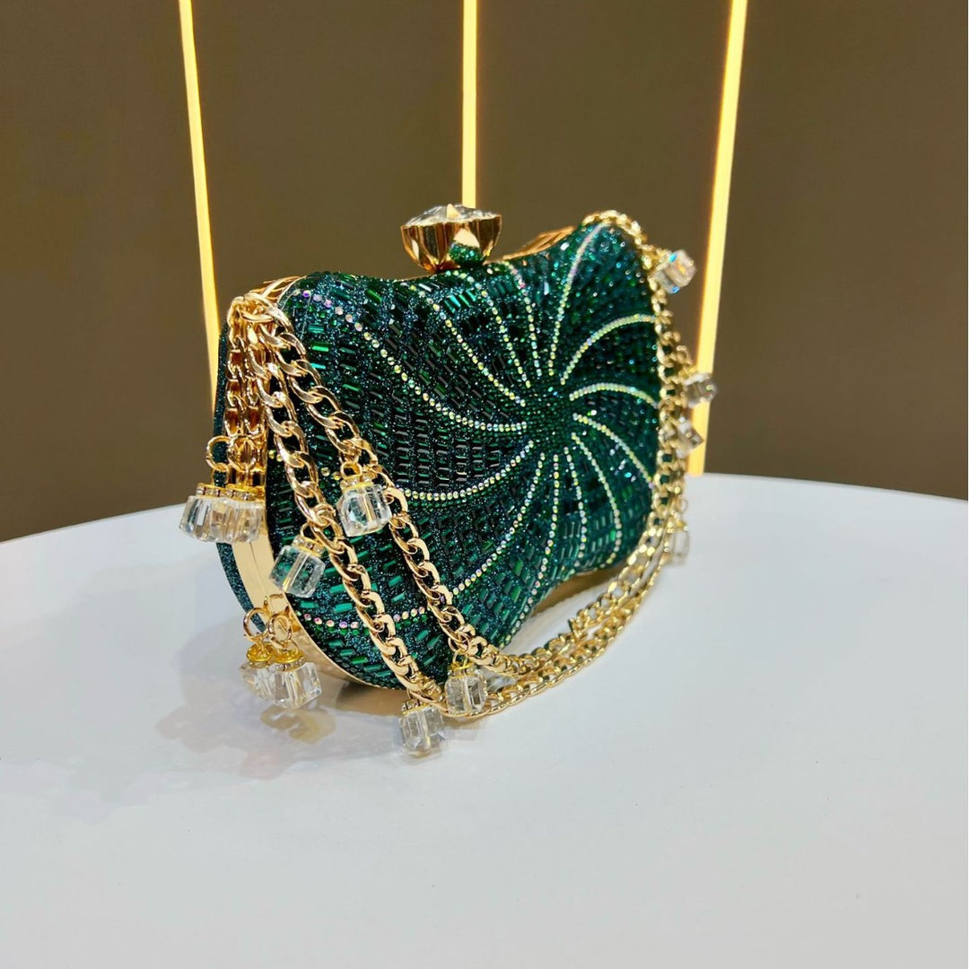 Sparkling Crystal-Studded Evening Handbag