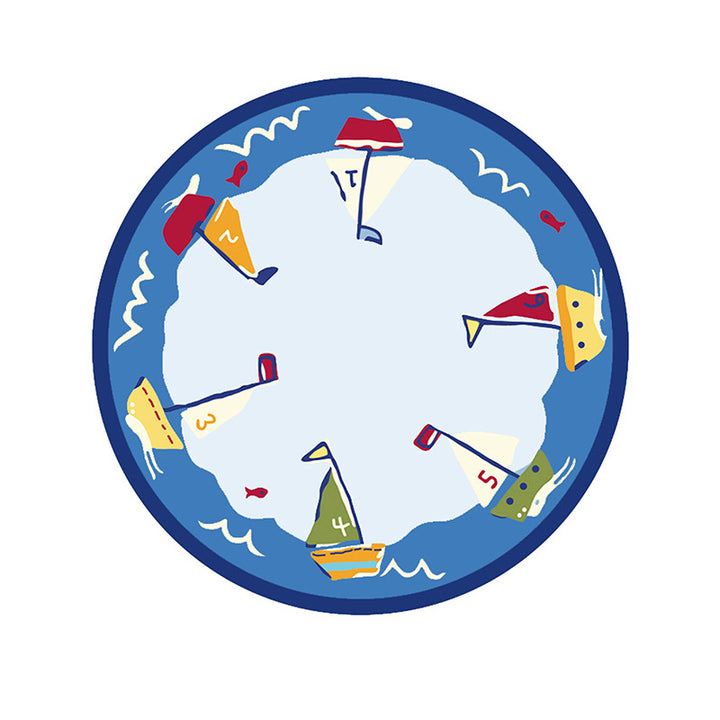 Playful Pirate-Themed Round Area Rug