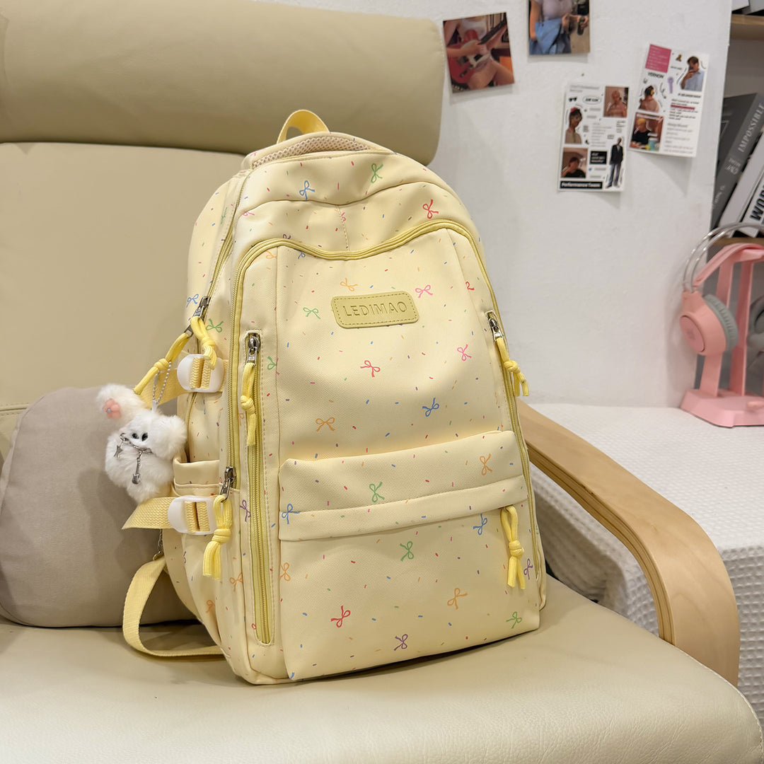 Stylish School Backpack with Fun Patterned Accents Kalsten