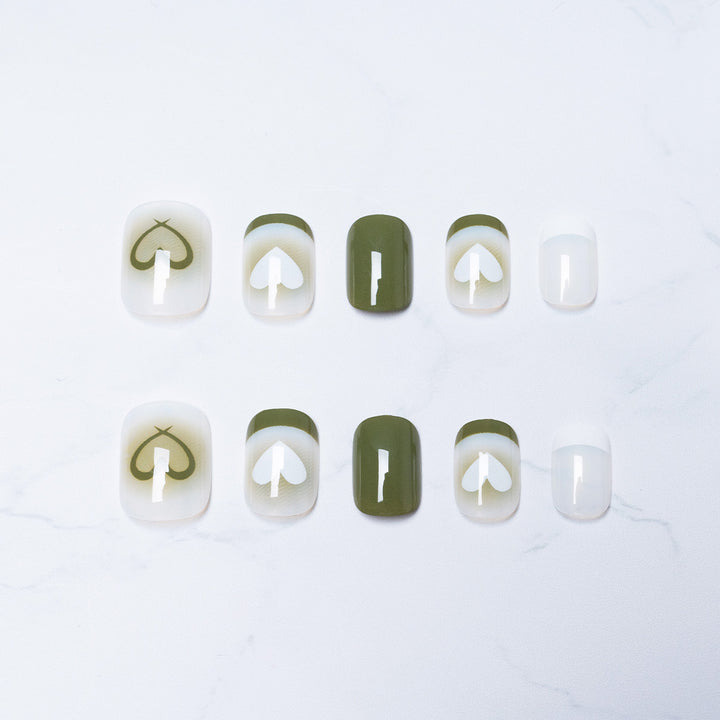 Artistic Heart-Designed Press-On Nails