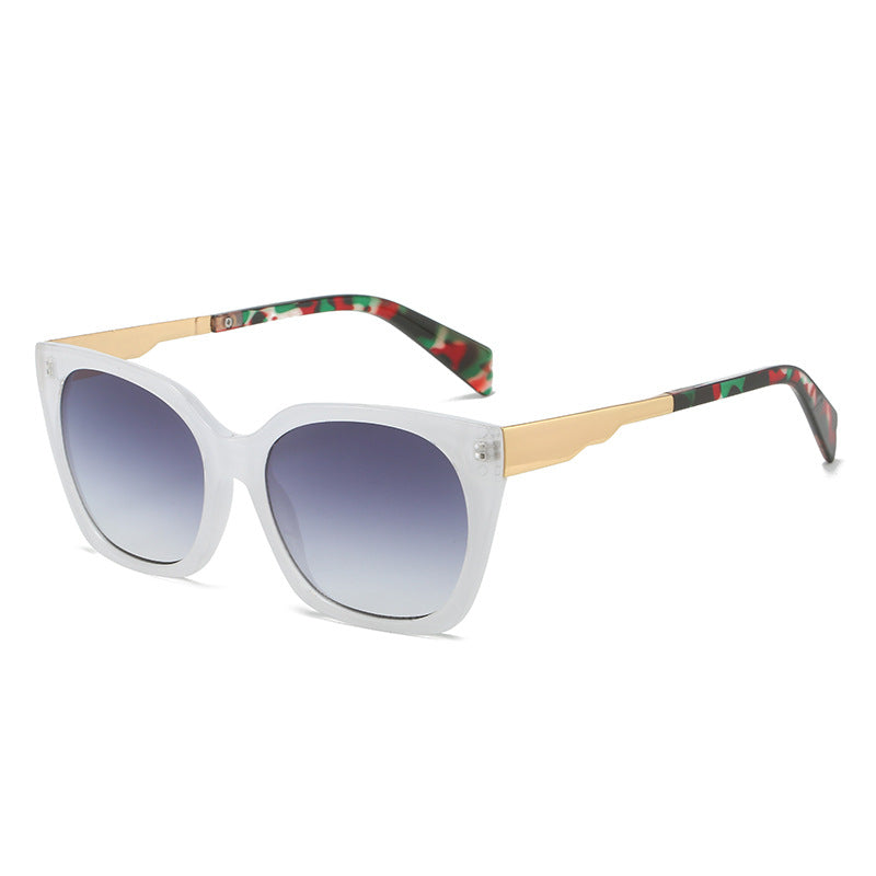 Women's oversized sunglasses with elegant transparent frame and golden accents Kalsten