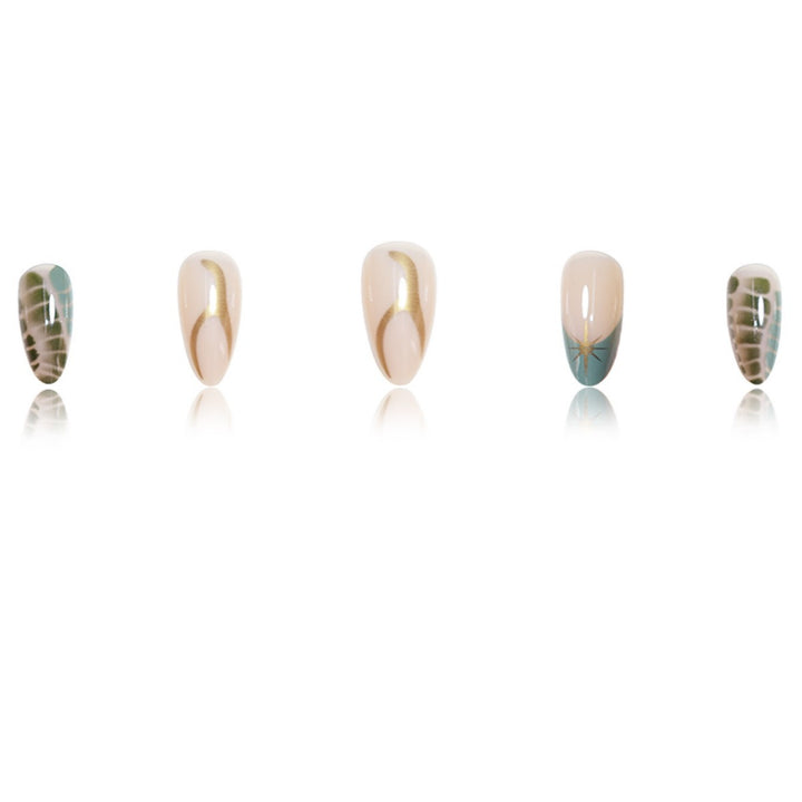 Artistic Almond-Shaped Press-On Nail Extensions Kalsten