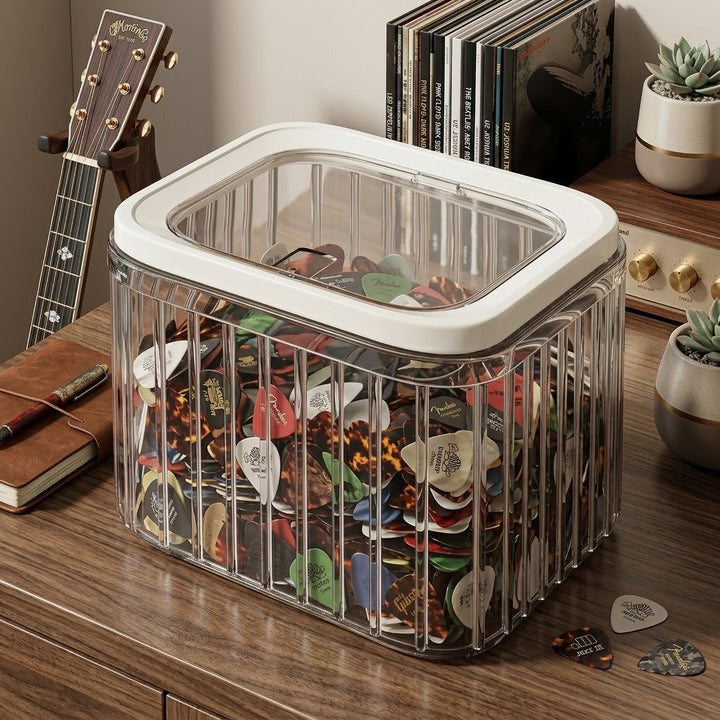Clear Acrylic Square Countertop Storage Box with Hinged Flip Lid