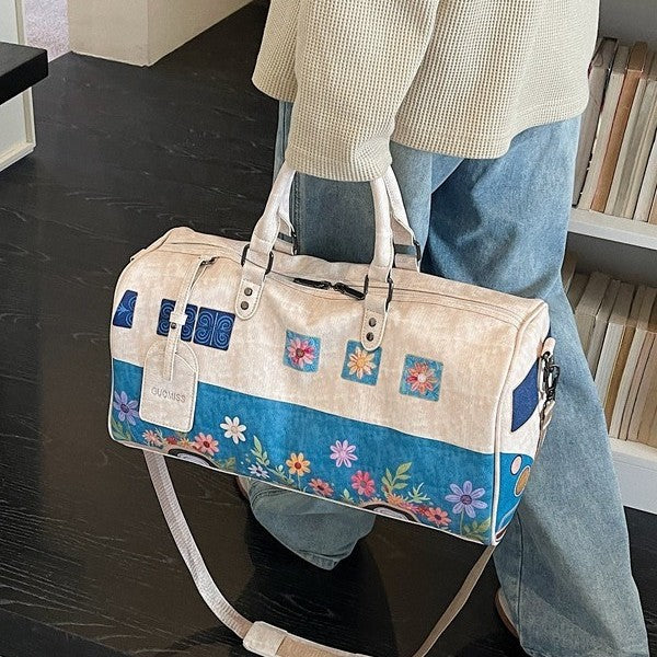 Floral Canvas Weekender Duffle Bag
