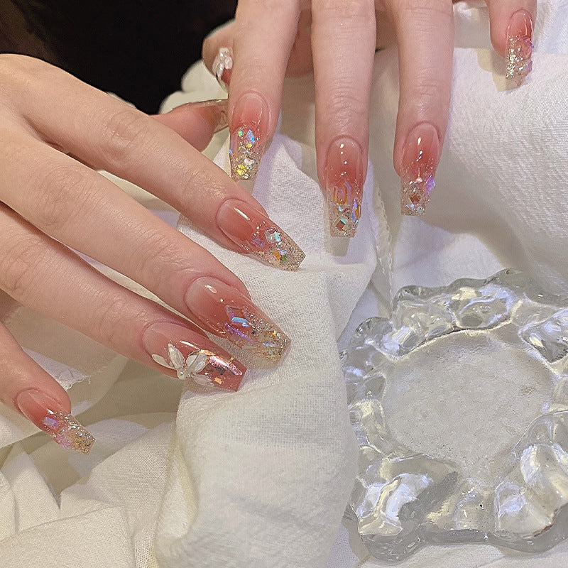 Elegant Floral Design Press-On Nail Art Set