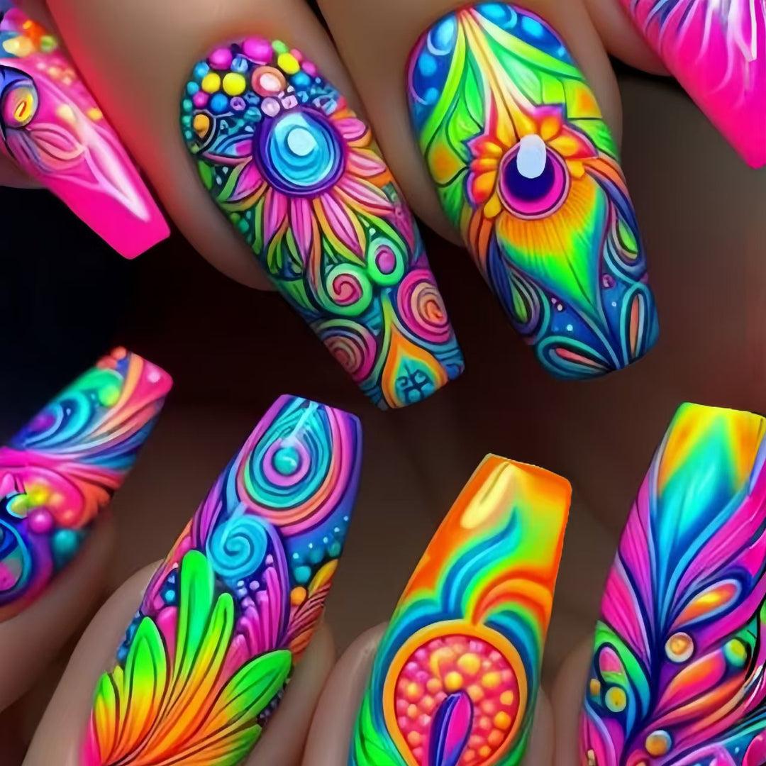 Nail art set with creative patterns and glitter Kalsten