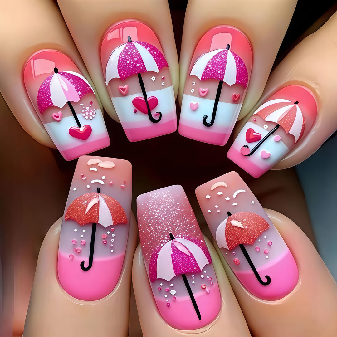Artistic Umbrella-Themed Nail Art Kalsten