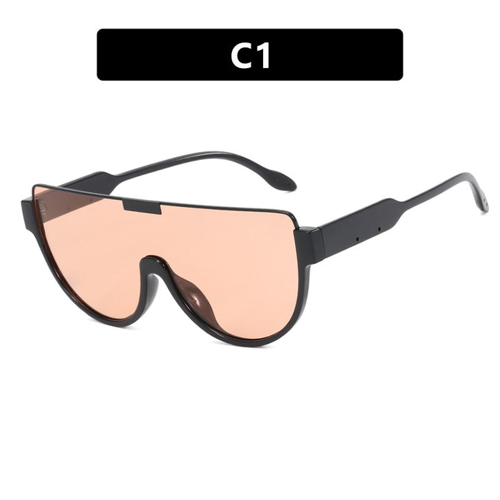 Women futuristic oversized sunglasses with clear full-rim frame Kalsten