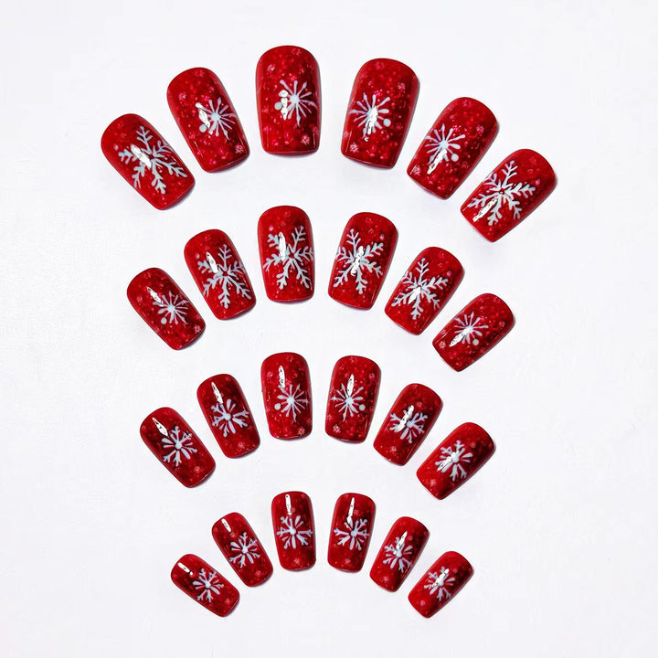 Snowflake Design Acrylic Nail Art Kalsten