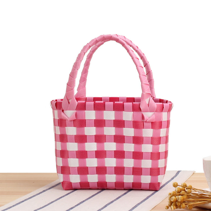 Handbag made of woven material with a stylish check pattern Kalsten