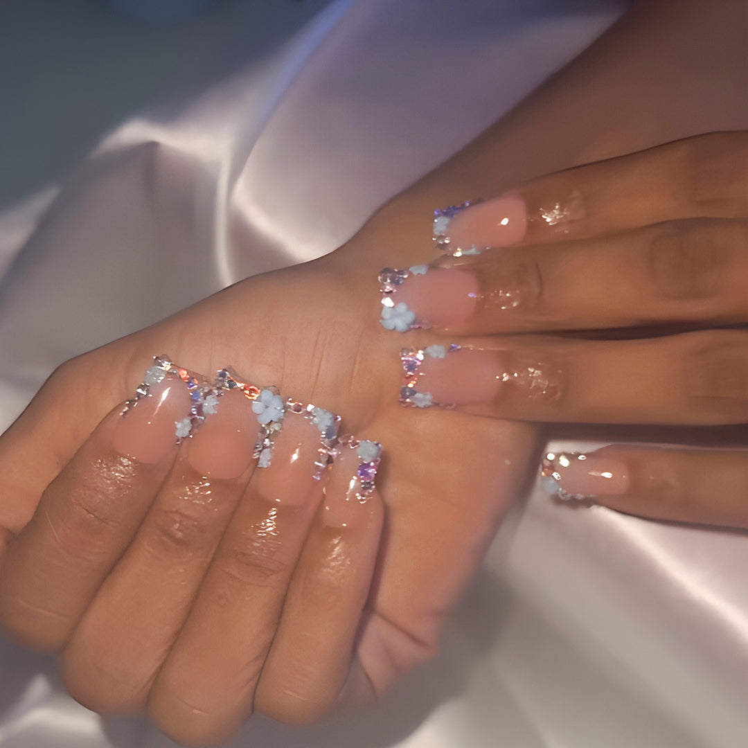 Decorative Floral Acrylic Press-On Nails Kalsten