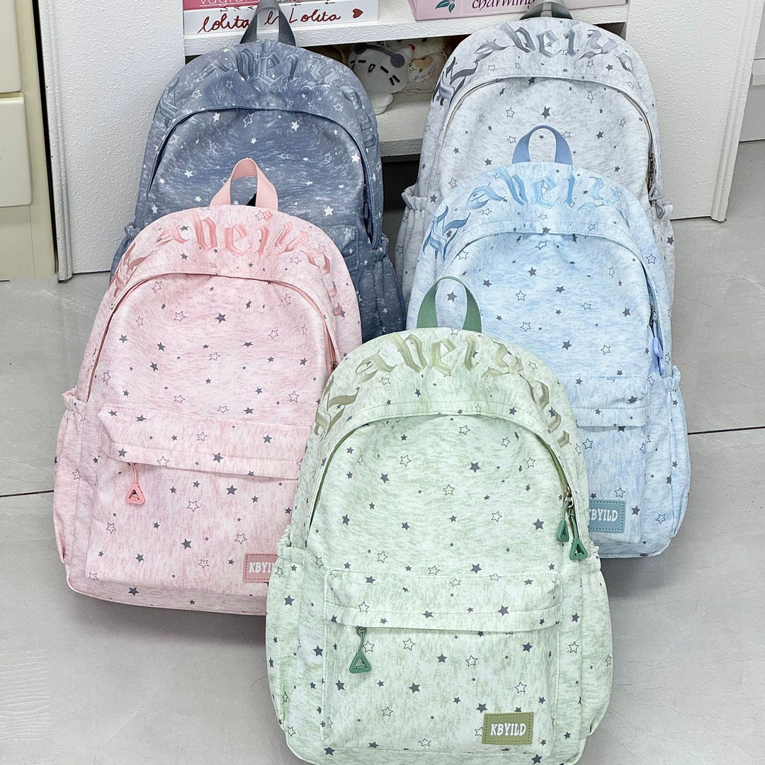 Stylish Star-Embellished Corduroy Backpack Kalsten
