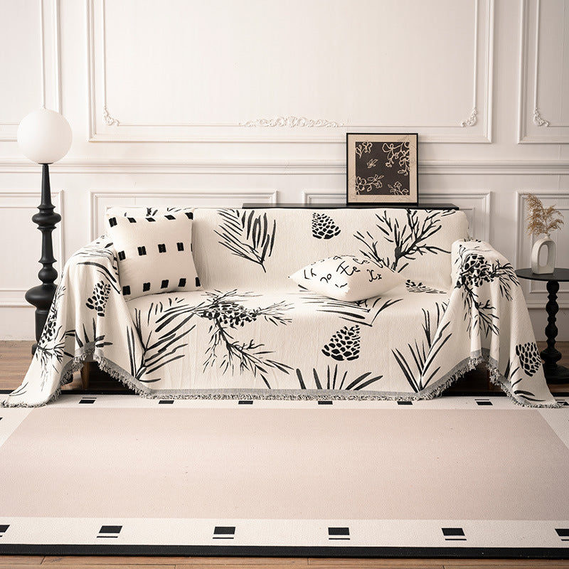 Leaf Print Decorative Throw Blanket