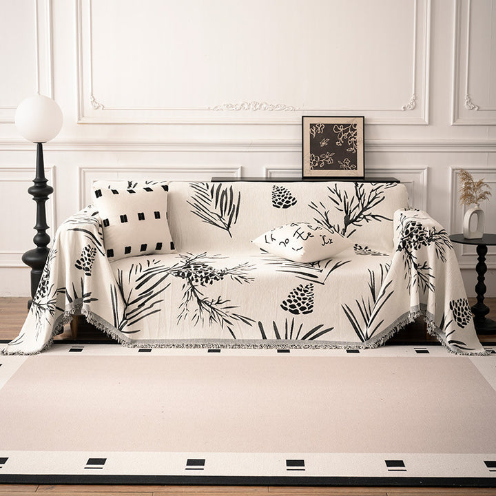Leaf Print Decorative Throw Blanket