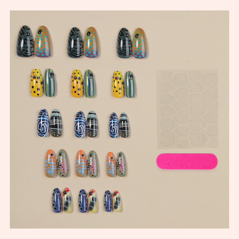 Artificial nail set with maritime fish design Kalsten