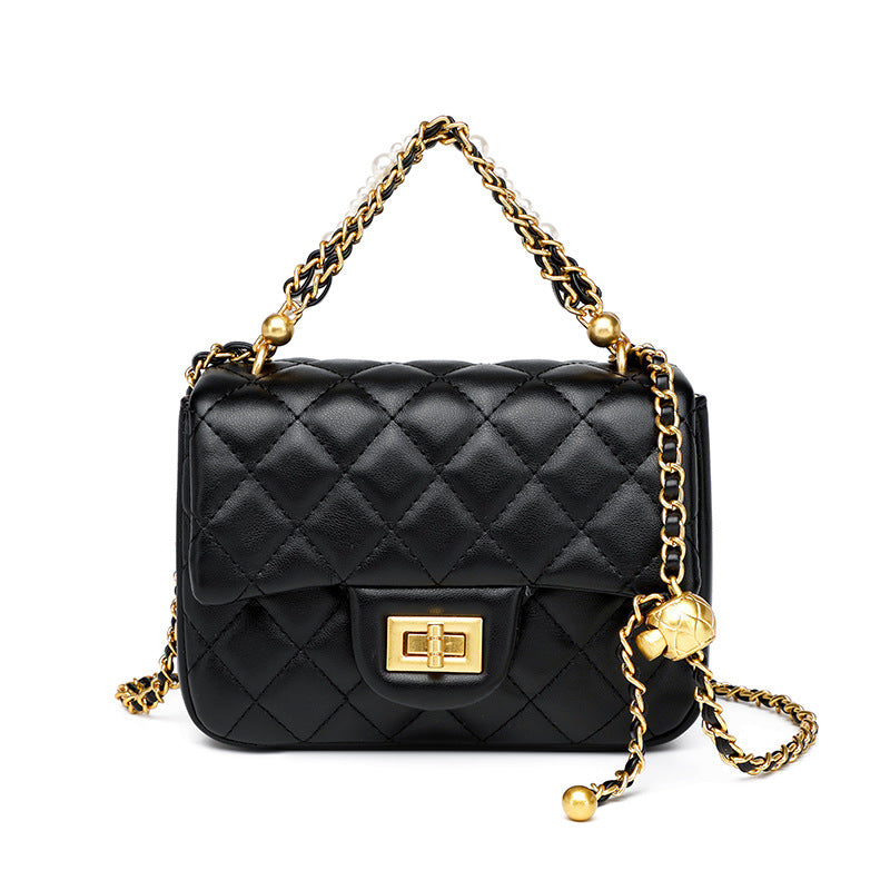 Elegant Quilted Chain Crossbody Handbag  1791995442