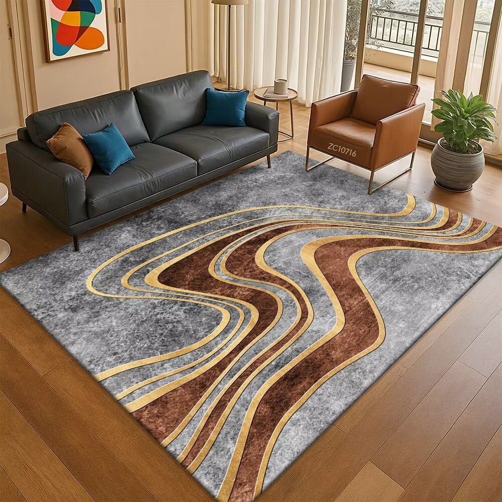 Leaf-Patterned Area Rug Kalsten