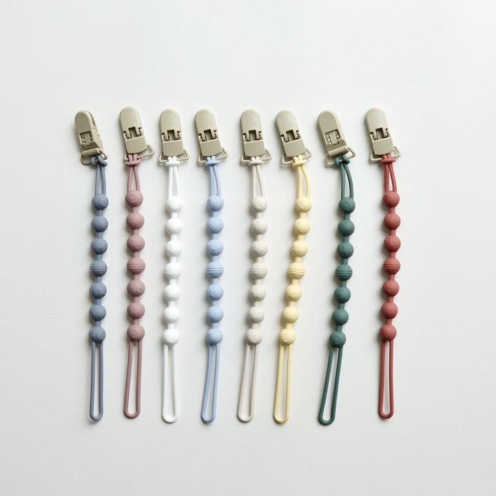 Infant Teething Bead Pacifier Holder Clip with Secure Clamp