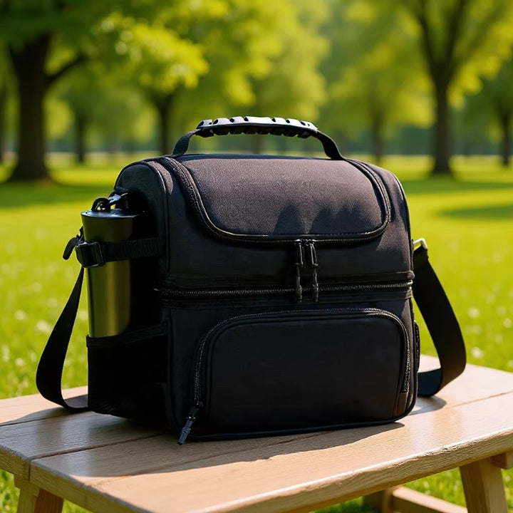 Insulated Lunch Bag with Multiple Compartments and Bottle Holder Kalsten