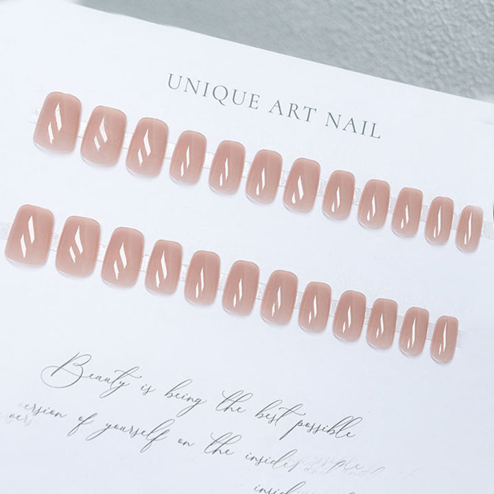 Natural Glossy Gel Nail Enhancements