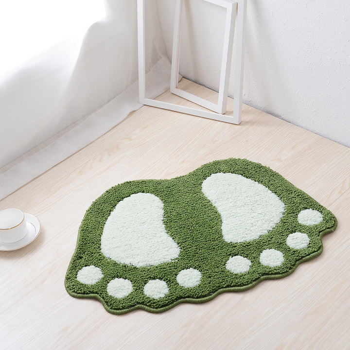 Paw Print Shaped Plush Bath Mat Kalsten