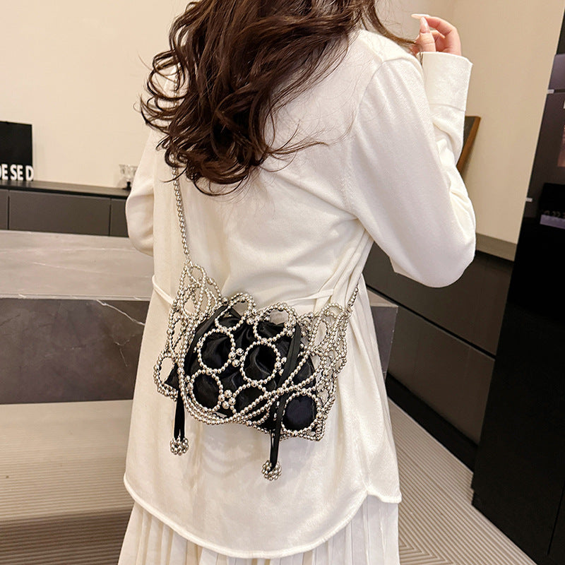 Beaded Drawstring Evening Purse
