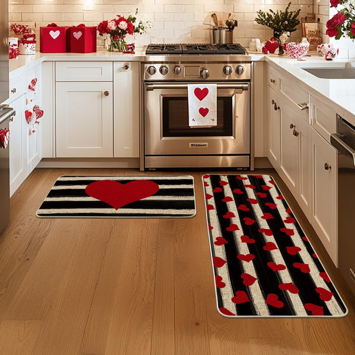 Heart-Themed Kitchen Runner Mat Kalsten