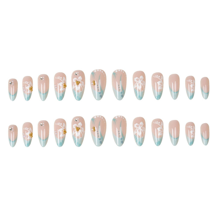 Artistic Floral Press-On Nail Design Set