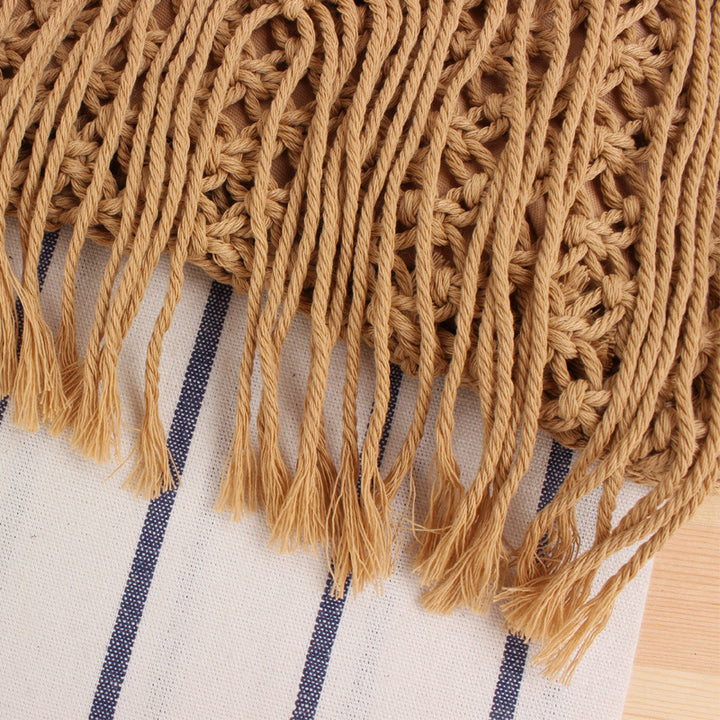 Macramé shoulder bag with fringed decoration Kalsten