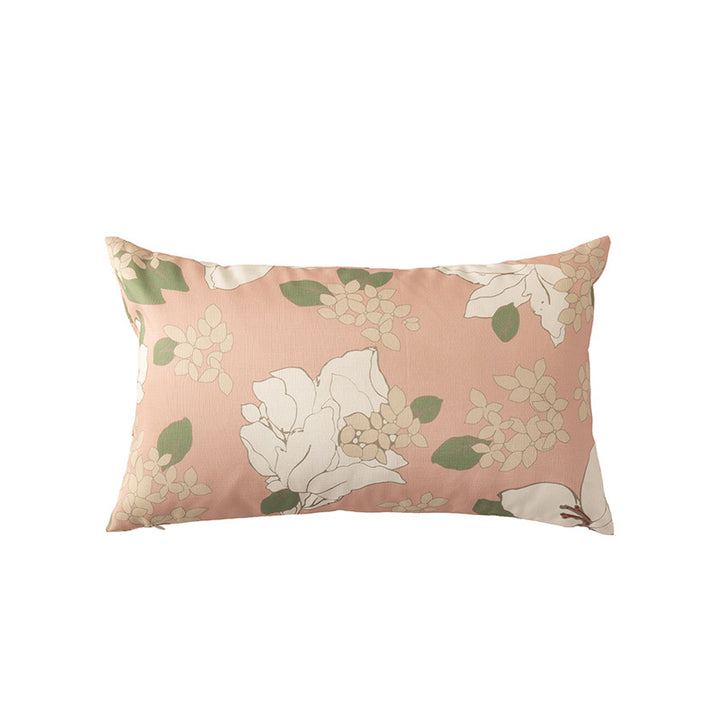 Cotton decorative pillow with raised dog tuft embroidery and contrasting piping