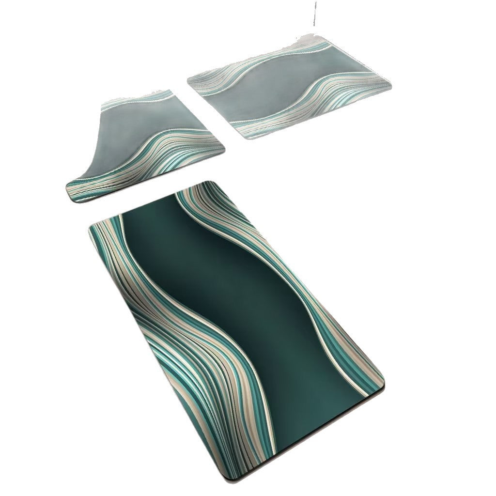 Floral Patterned Bathroom Mat Set Kalsten