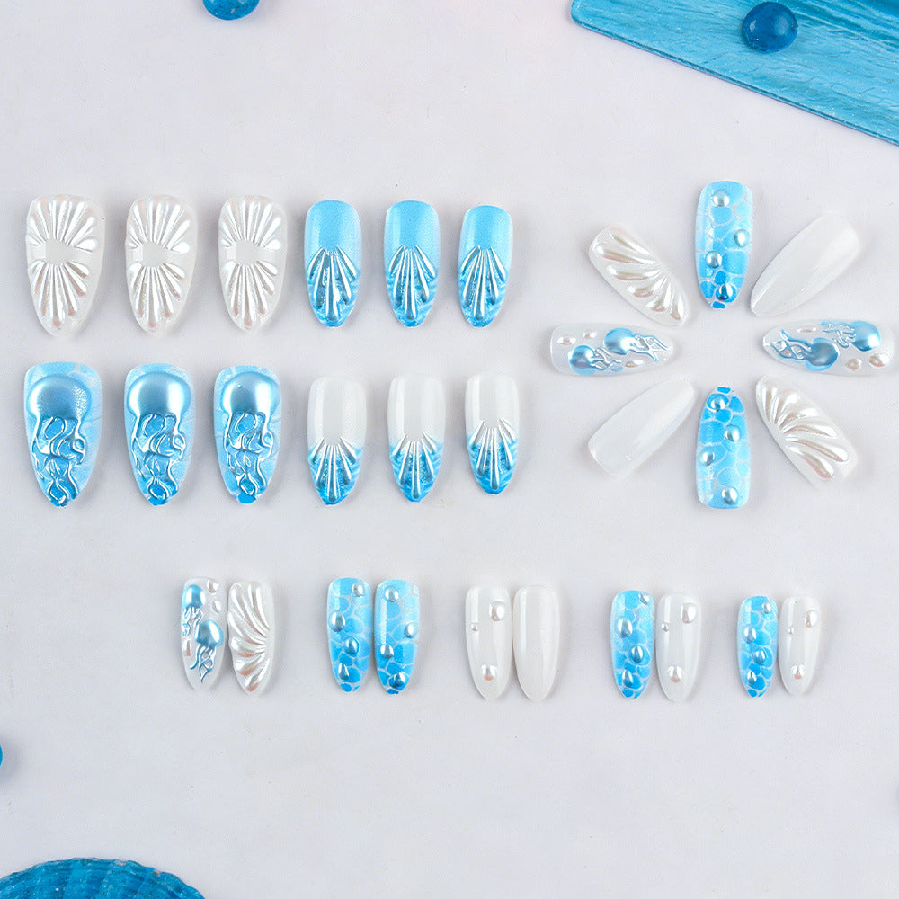 Artistic Seashell-Inspired Nail Art Set Kalsten
