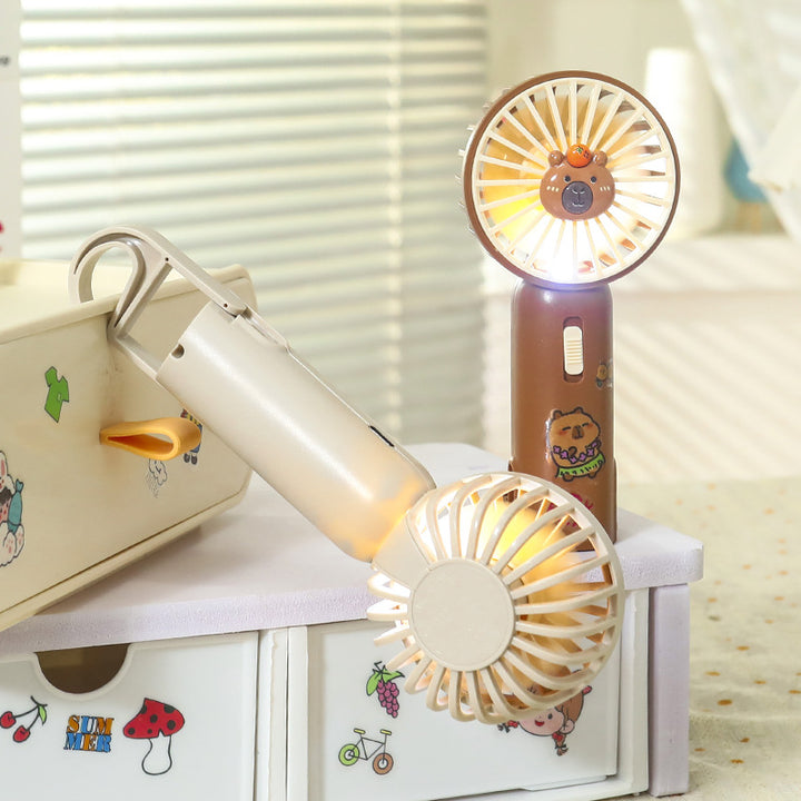 Women Portable Hand Fan with Cute Bear Design and LED Lighting Kalsten