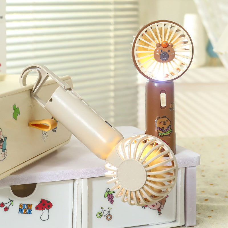 Portable hand fan with cute bear design and LED lighting Kalsten