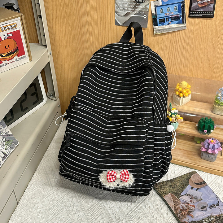 Striped Cozy Fabric Backpack Kalsten
