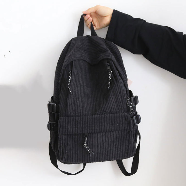Cord-Backpack with Functional Zipper Pockets and Adjustable Shoulder Straps Kalsten